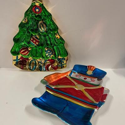 Christmas Tree & Little Drummer Boy Holiday Cookie Plates