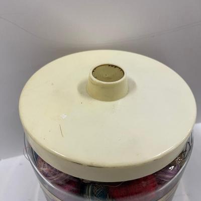 Vintage Pyrex Cracker Barrel Full of Fine Cotton Yarn/Embroidery Floss