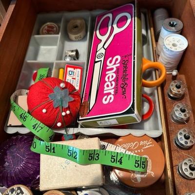 Lot 229 Sewing table with Elna super sewing machine