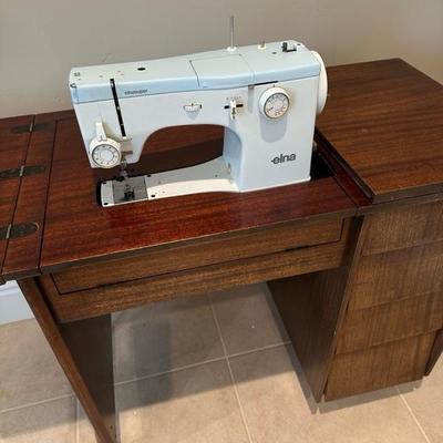 Lot 229 Sewing table with Elna super sewing machine