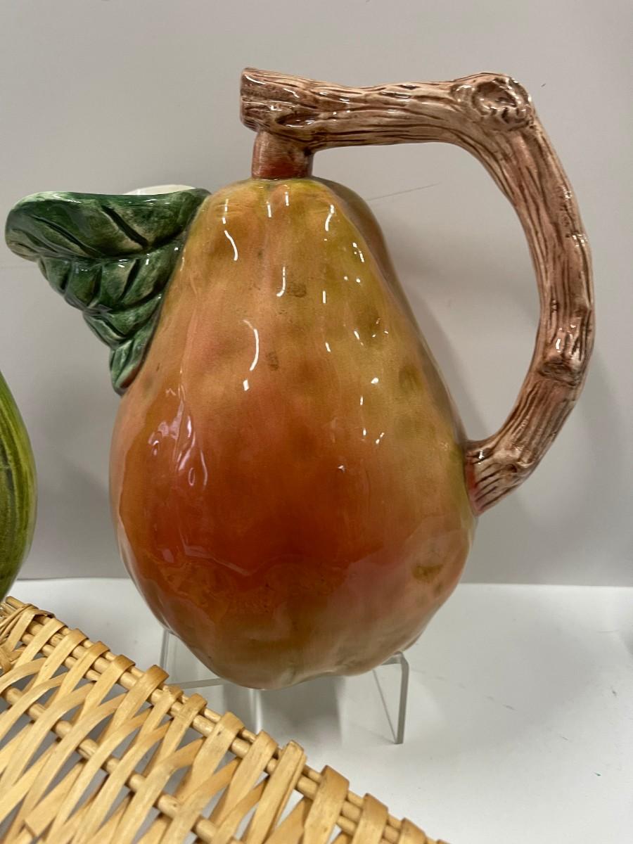 Vintage Orange Fruit Pitcher Ceramic