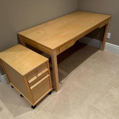 Lot 230 IKEA desk with matching file cabinet