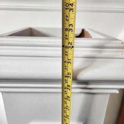 Ornate Wood Column Pedestal Plant Stand 12"x12"x 32"H