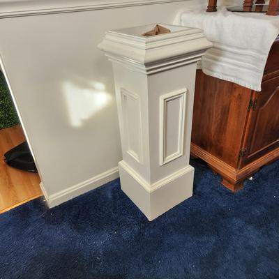 Ornate Wood Column Pedestal Plant Stand 12"x12"x 32"H