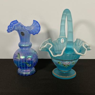 LOT 3J: Fenton Glass Messenger Exclusive and Charleton Collection Pair