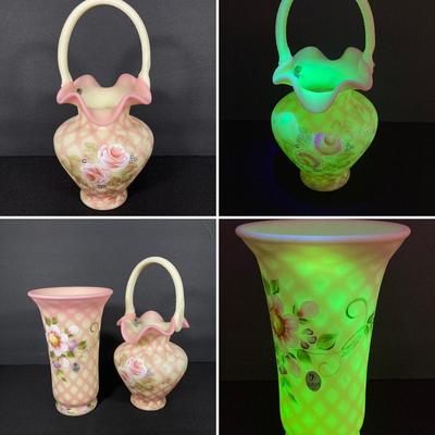 LOT 6J: Fenton Frosted Burmese Glass - Milestone Collection and More