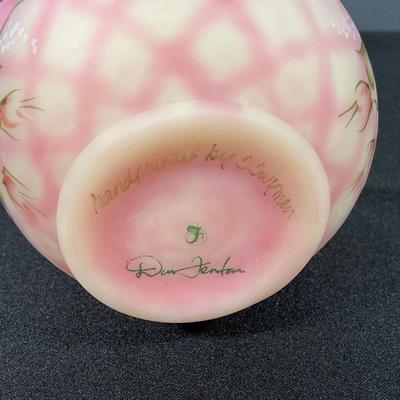 LOT 8J: Fenton Frosted Burmese Vase / Basket Collection