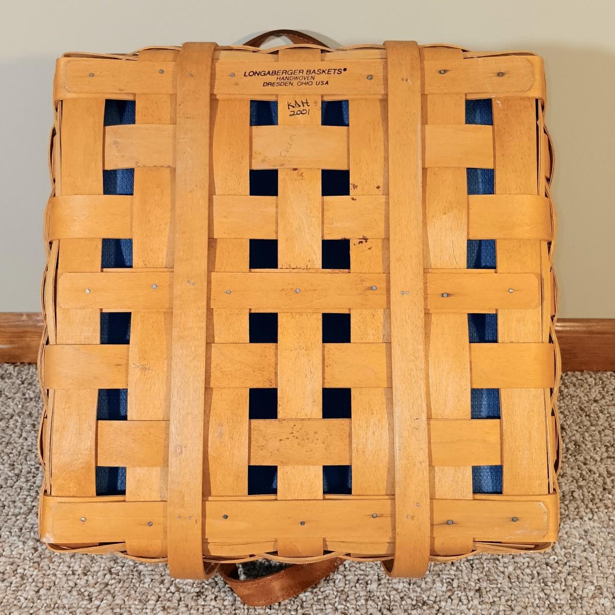 LOT 38K Longaberger Blanket Basket with Painted Lid More EstateSales