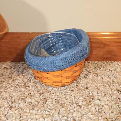 LOT 38K: Longaberger Blanket Basket with Painted Lid & More