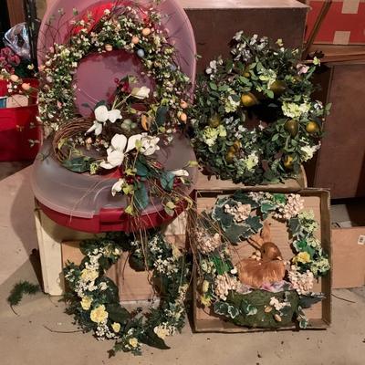 LOT 56R: Spring Wreath Collection w Wreath Storage Containers