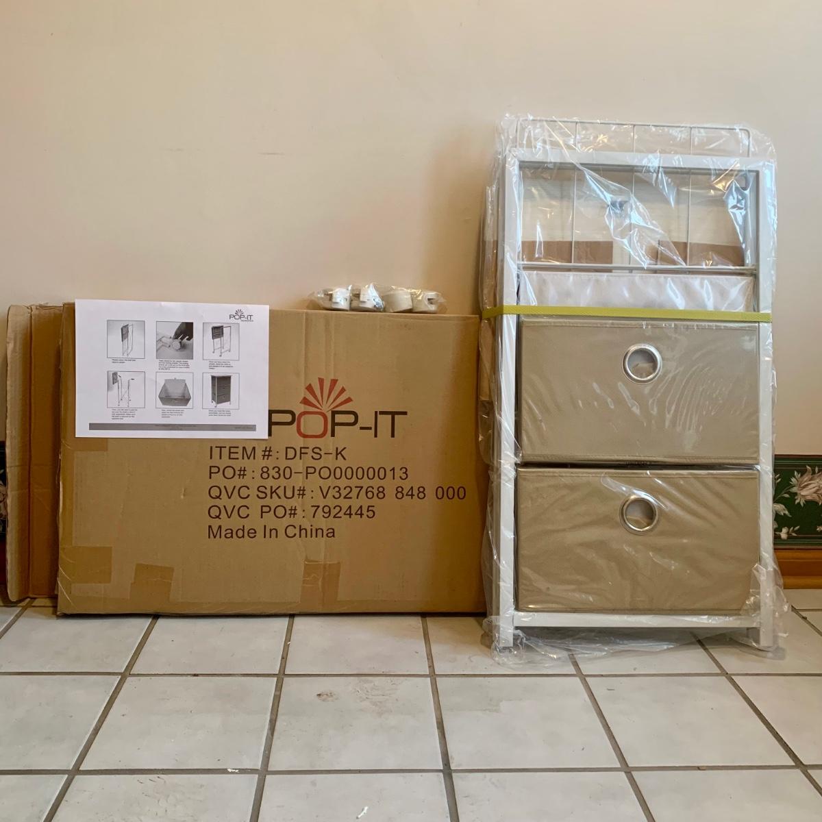 LOT 79R QVC Pop It MultiUse Foldable Storage Center w/ 3 Drawers