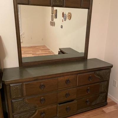 Long dresser with mirror
