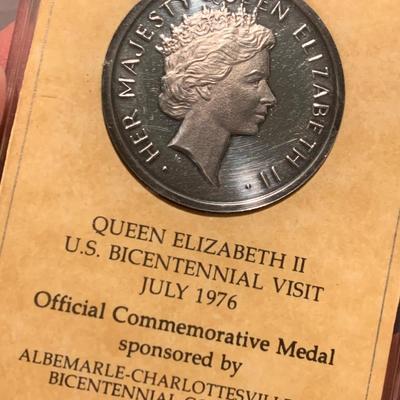 Silver & Gold Collectors Coins Lot Queen Elizabeth II 1976 United States Visit