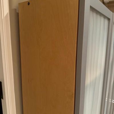 Lot 238 Six shelf frosted glass doors cabinet