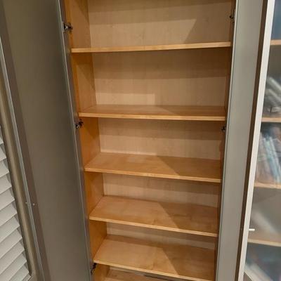 Lot 238 Six shelf frosted glass doors cabinet