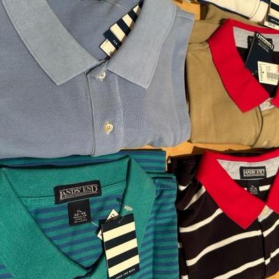 Lot 274 six extra large Landsâ€™ End polo shirts, new tags and two extra large Cherokee shirts