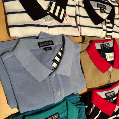 Lot 274 six extra large Landsâ€™ End polo shirts, new tags and two extra large Cherokee shirts
