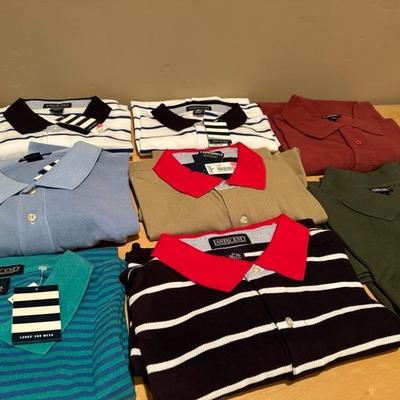 Lot 274 six extra large Landsâ€™ End polo shirts, new tags and two extra large Cherokee shirts