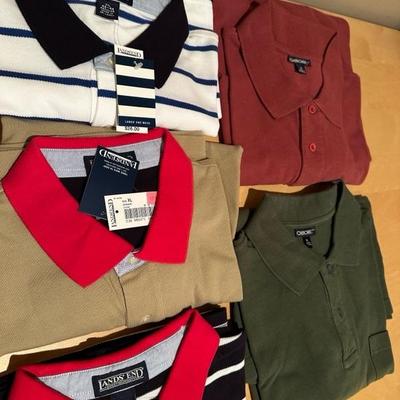 Lot 274 six extra large Landsâ€™ End polo shirts, new tags and two extra large Cherokee shirts