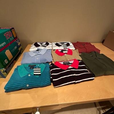 Lot 274 six extra large Landsâ€™ End polo shirts, new tags and two extra large Cherokee shirts