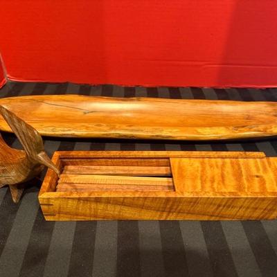 Lot 306 3 handcrafted wood items
