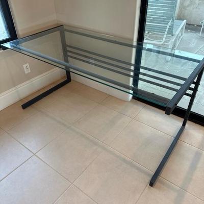 Lot 307 Glass Desk with metal frame