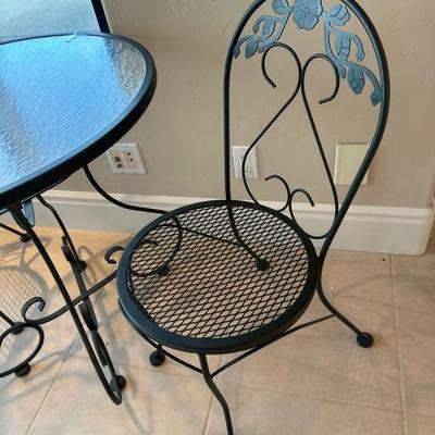 Lot 308 Glass and Metal Bistro Set