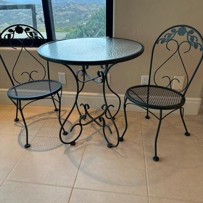 Lot 308 Glass and Metal Bistro Set