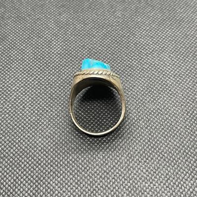 Vintage turquoise & Silver ring - large