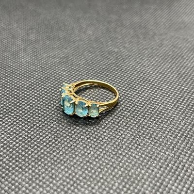 Blue topaz 10k gold ring size 6.5