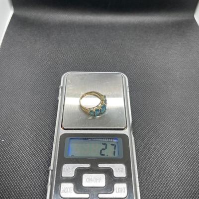 Blue topaz 10k gold ring size 6.5