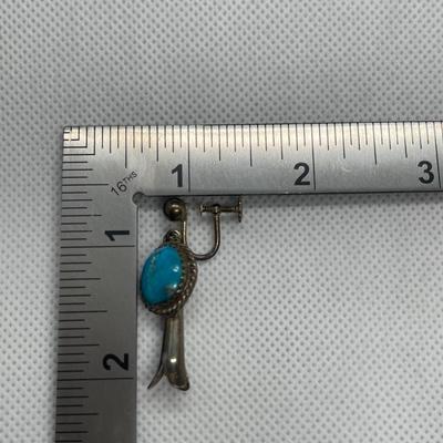 925 Sterling Zuni Turquoise Satellite Drop Earrings