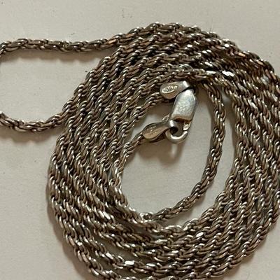 925 silver rope chain necklace