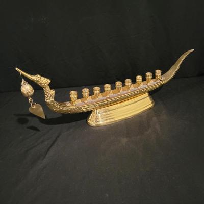 Suphannahong Brass Dragon Boat Menorah (BS-DW)
