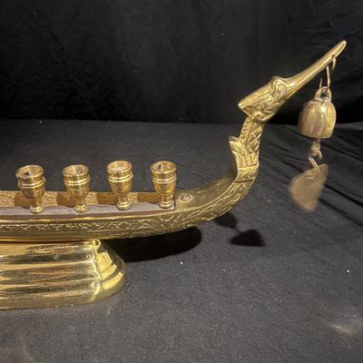 Suphannahong Brass Dragon Boat Menorah (BS-DW)