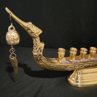 Suphannahong Brass Dragon Boat Menorah (BS-DW)