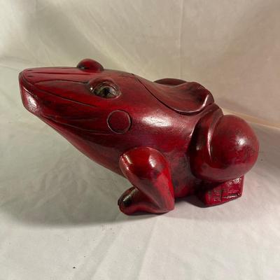 Two Carved Wooden Frogs (LR-MG)