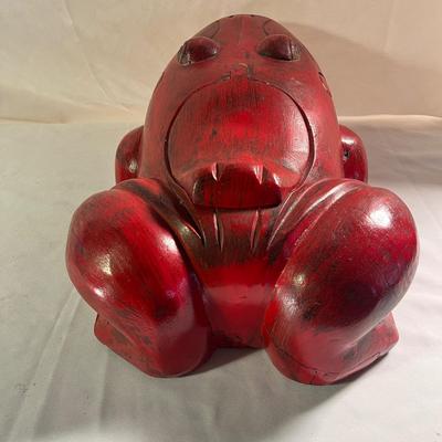 Two Carved Wooden Frogs (LR-MG)