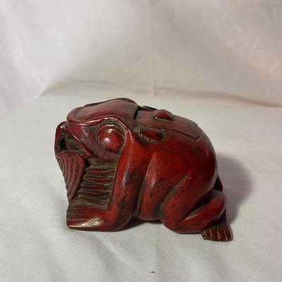 Two Carved Wooden Frogs (LR-MG)