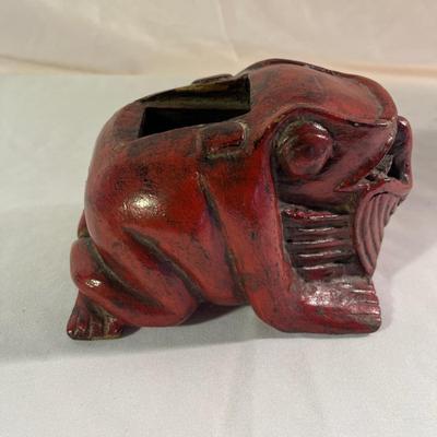 Two Carved Wooden Frogs (LR-MG)