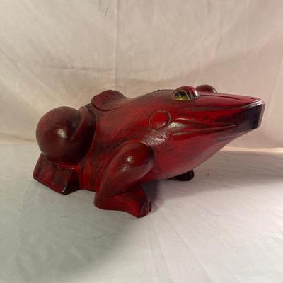 Two Carved Wooden Frogs (LR-MG)