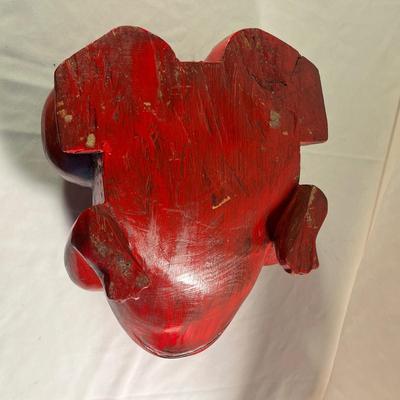 Two Carved Wooden Frogs (LR-MG)