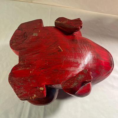 Two Carved Wooden Frogs (LR-MG)