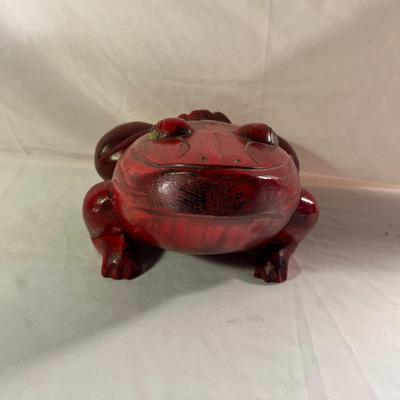 Two Carved Wooden Frogs (LR-MG)