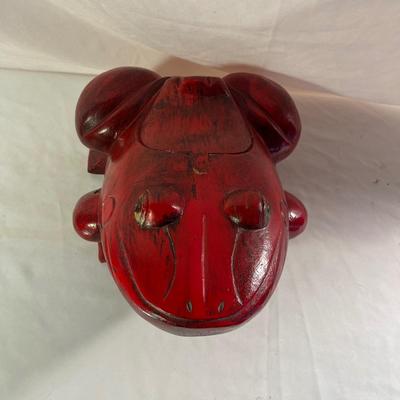 Two Carved Wooden Frogs (LR-MG)