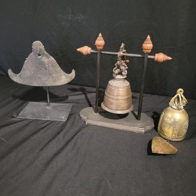 Bronze Meditation Gong and Brass and Bonze Bells (BS-DW)