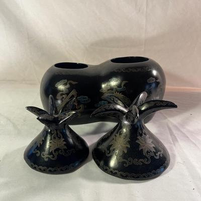 Asian Style Wooden Double Urn (LR-MG)