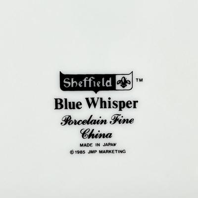 SHEFFIELD ~ Blue Whisper ~ Eight (8) Porcelain Fine China Dinner Plates