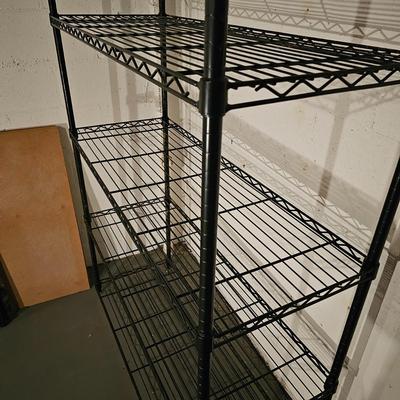 Two Sets of Black Metal Shelving (BS-JS)