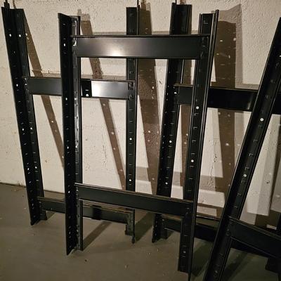 Two Sets of Black Metal Shelving (BS-JS)
